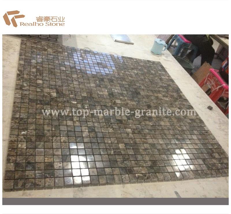 marron emperador marble mosaic