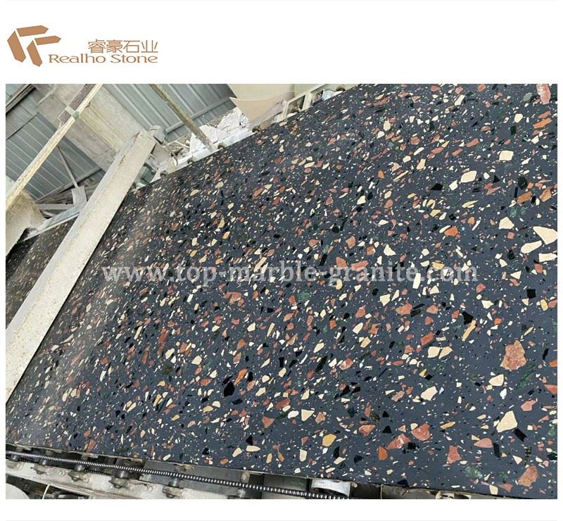 Black Pink Terrazzo Slab