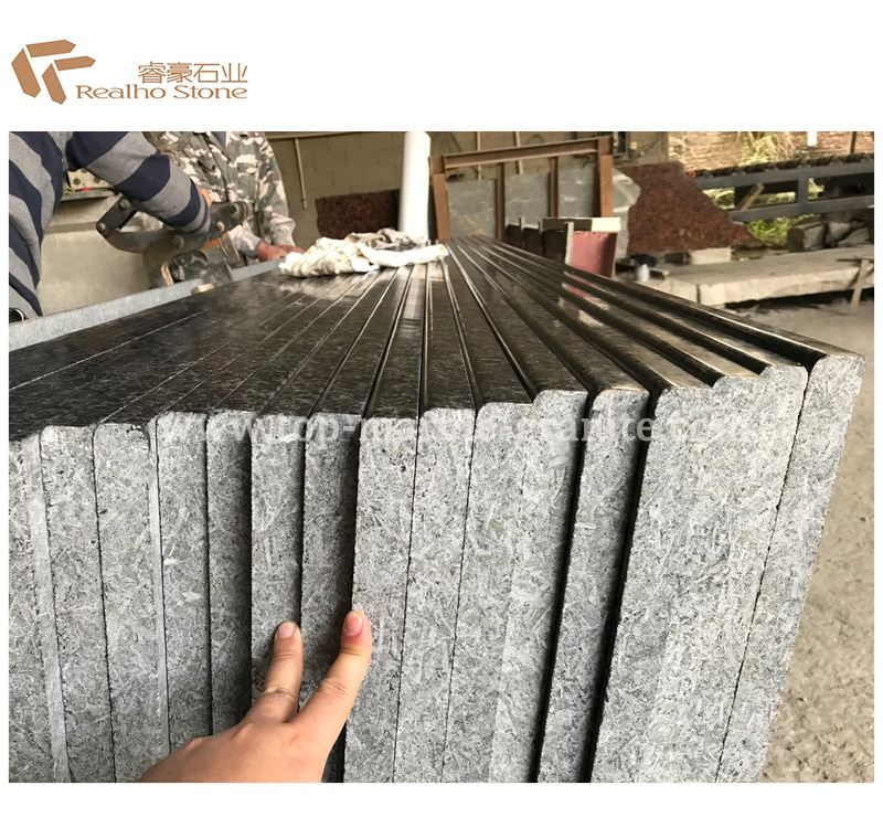 black granite kitchen slab