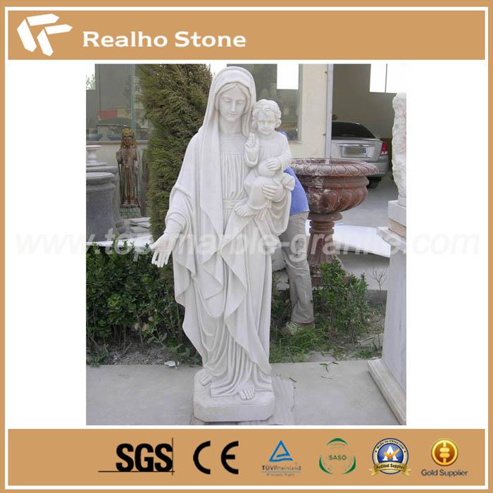 Verski kamen devica Mary Holding baby marmor kip