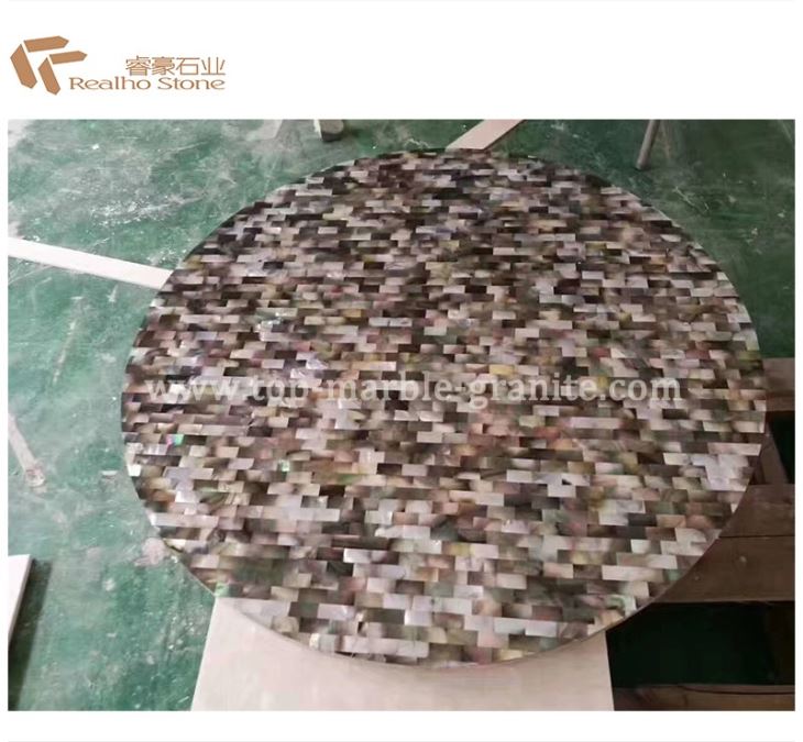mixed color shell table top