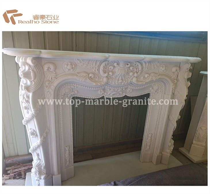 White marble fireplace