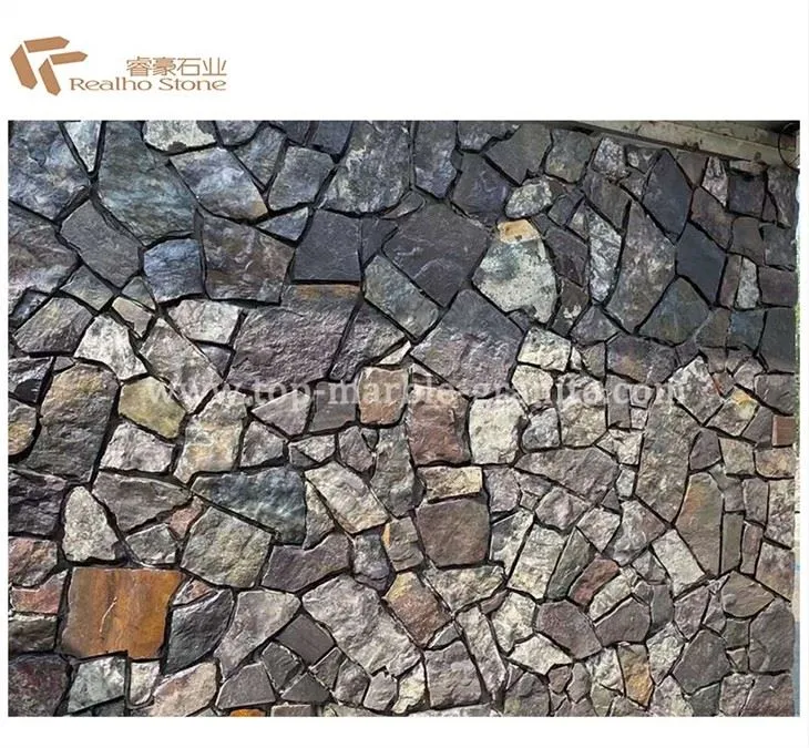 Black stone wall tile