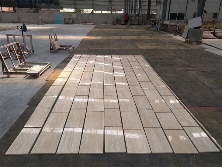 beige travertine subway tile