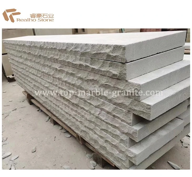 Sandstone step with split edge